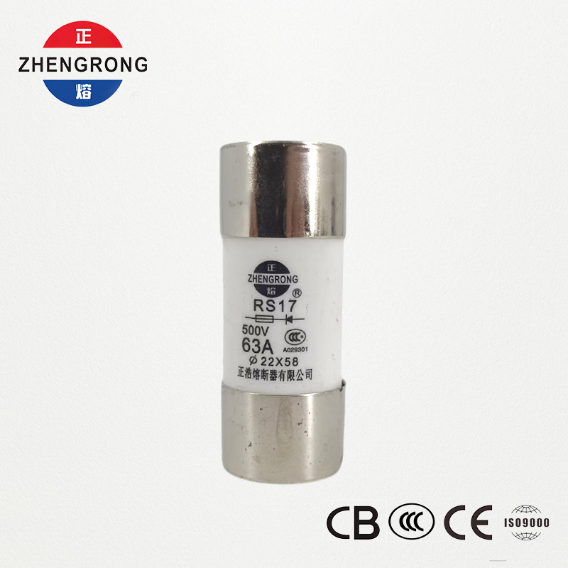 RS17 63A 500V cylindrisk hurtigvirkende sikring | 22*58mm | CCC Certificeret
